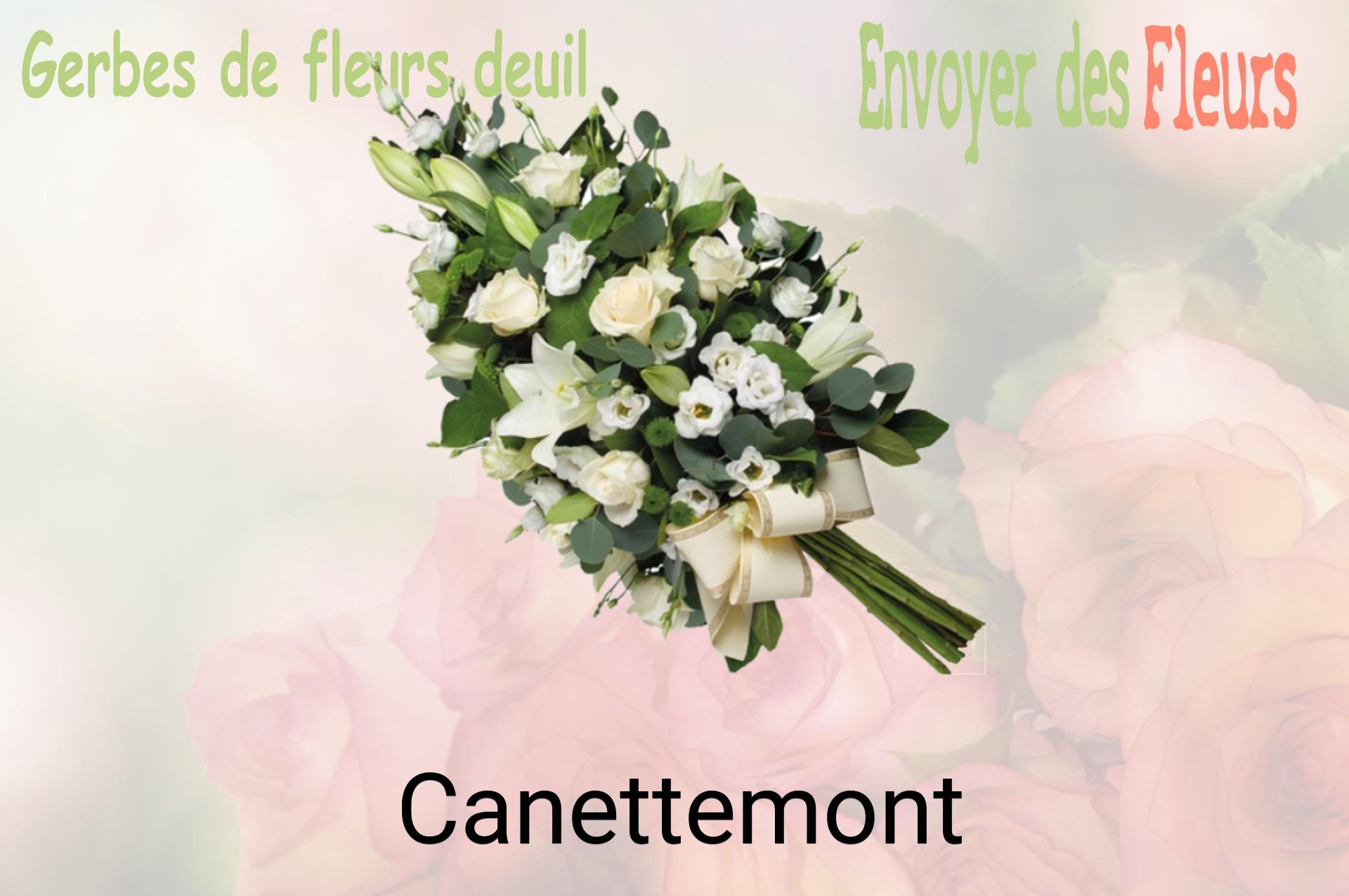 Gerbe de fleurs de deuil livrée à Canettemont